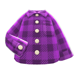 Animal Crossing Items Flannel Shirt Purple