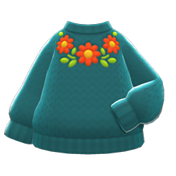 Animal Crossing Items Flower Sweater Green