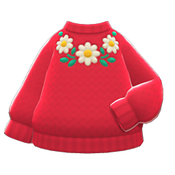 Animal Crossing Items Flower Sweater Red