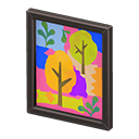 Animal Crossing Items Framed poster Trees Poster design Black