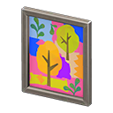 Animal Crossing Items Framed poster Trees Poster design Gray