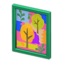 Animal Crossing Items Framed poster Trees Poster design Green