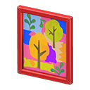 Animal Crossing Items Framed poster Trees Poster design Red