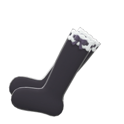 Animal Crossing Items Frilly Knee-high Socks Black