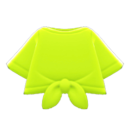 Animal Crossing Items Front-tie Tee Lime