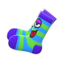 Animal Crossing Items Funny-face Socks Blue