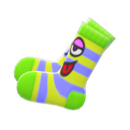 Animal Crossing Items Funny-face Socks Green