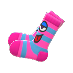 Animal Crossing Items Funny-face Socks Pink