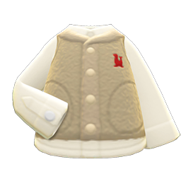 Animal Crossing Items Fuzzy Vest Beige