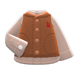 Animal Crossing Items Fuzzy Vest Brown