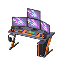 Animal Crossing Items Gaming desk Desktop Monitors Black & orange