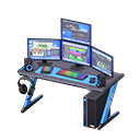 Animal Crossing Items Gaming desk Digital-audio workstation Monitors Black & blue