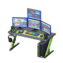 Animal Crossing Items Gaming desk Digital-audio workstation Monitors Black & green