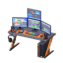 Animal Crossing Items Gaming desk Digital-audio workstation Monitors Black & orange