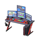 Animal Crossing Items Gaming desk Digital-audio workstation Monitors Black & red