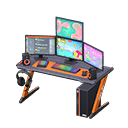 Animal Crossing Items Gaming desk First-person game Monitors Black & orange