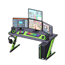 Animal Crossing Items Gaming desk Online roleplaying game Monitors Black & green