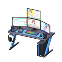 Animal Crossing Items Gaming desk Sim game Monitors Black & blue