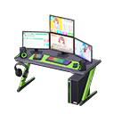 Animal Crossing Items Gaming desk Sim game Monitors Black & green