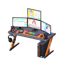 Animal Crossing Items Gaming desk Sim game Monitors Black & orange