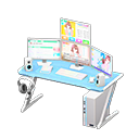 Animal Crossing Items Gaming desk Sim game Monitors Light blue