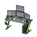 Animal Crossing Items Gaming desk Stock trading Monitors Black & green