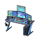 Animal Crossing Items Gaming desk Third-person game Monitors Black & blue