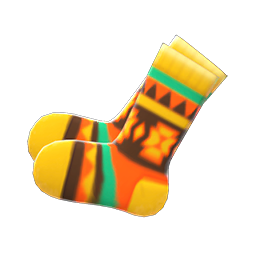 Animal Crossing Items Switch Geometric-print Socks