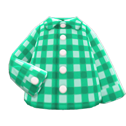 Animal Crossing Items Gingham Picnic Shirt Green