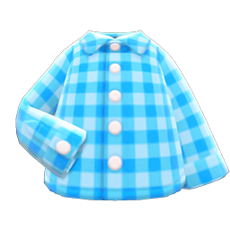 Animal Crossing Items Gingham Picnic Shirt Light blue