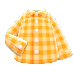 Animal Crossing Items Gingham Picnic Shirt Orange