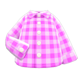 Animal Crossing Items Gingham Picnic Shirt Pink