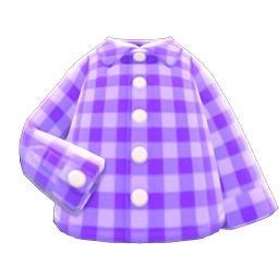 Animal Crossing Items Gingham Picnic Shirt Purple