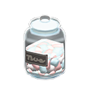 Animal Crossing Items Glass jar Black label Label Marshmallows