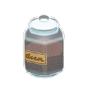 Animal Crossing Items Glass jar Brown label Label Coffee beans