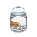 Animal Crossing Items Glass jar Brown label Label Marshmallows