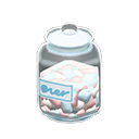 Animal Crossing Items Glass jar White label Label Marshmallows