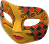 Animal Crossing Items Switch Gold Venetian carnival mask