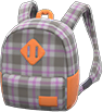 Animal Crossing Items Switch Gray checkered backpack