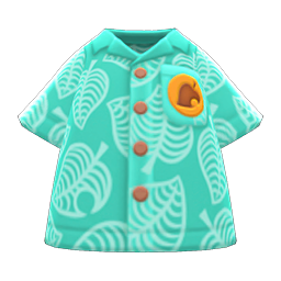 Animal Crossing Items Switch Green Nook Inc. Aloha Shirt