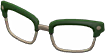 Animal Crossing Items Switch Green squared browline glasses