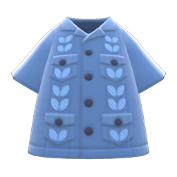 Animal Crossing Items Guayabera Shirt Blue