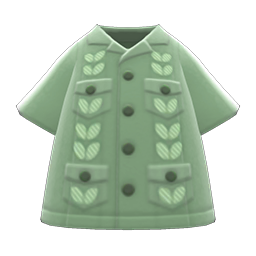 Animal Crossing Items Guayabera Shirt Green