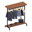 Animal Crossing Items Hanging clothing rack Dark wood