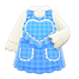 Animal Crossing Items Heart Apron Blue