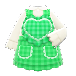 Animal Crossing Items Heart Apron Green