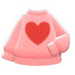 Animal Crossing Items Heart Sweater Pink