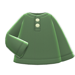 Animal Crossing Items Henley Shirt Green