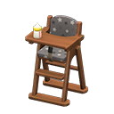 Animal Crossing Items High chair Black Fabric Dark wood