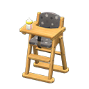 Animal Crossing Items High chair Black Fabric Natural wood